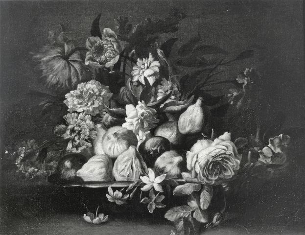 Anonimo — Autore non indicato - sec. XVII/ XVIII - Natura morta con frutta e fiori — insieme